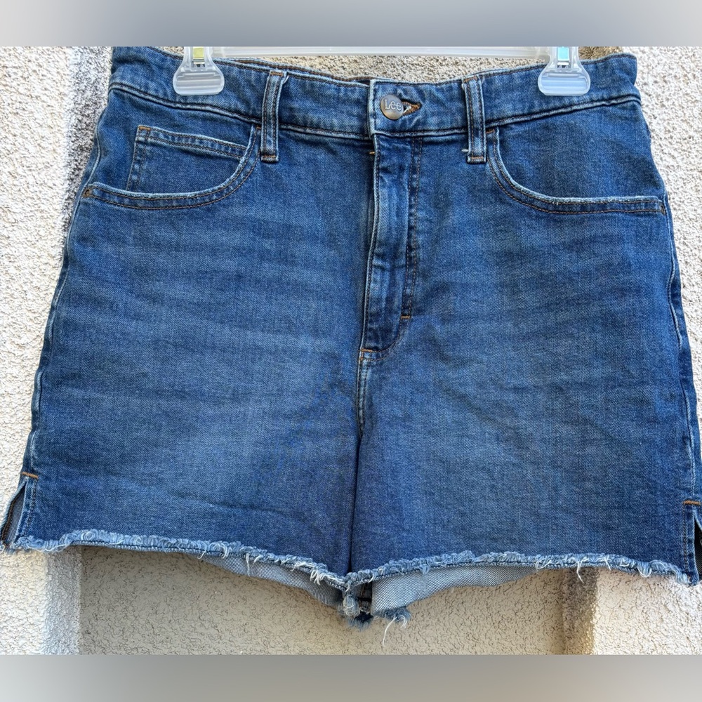Lee Blue Jean Shorts with Frayed Hem Size 10M